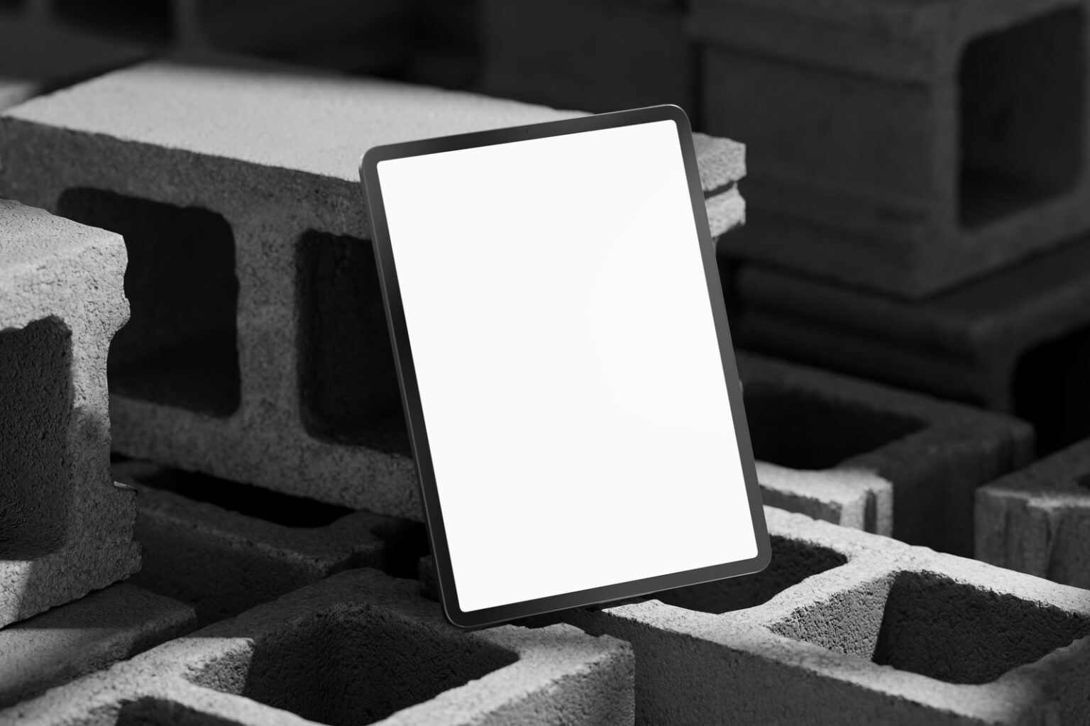iPad Pro Mockup on a Brick White Screen