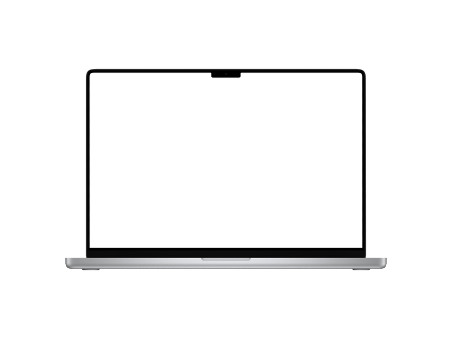 Laptop Png Silver in Front View
