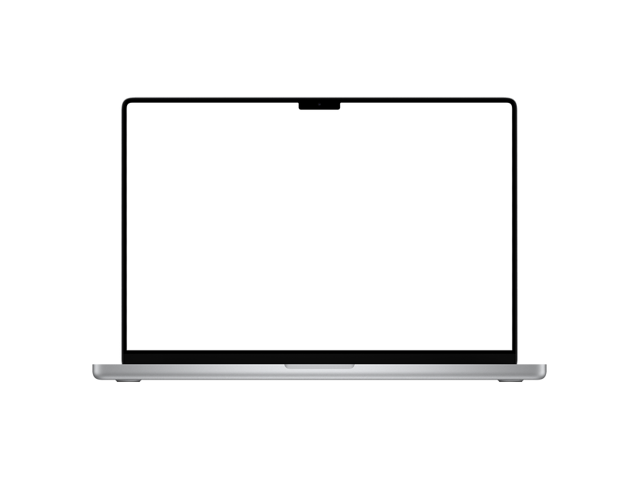 Laptop Png Silver in Front View
