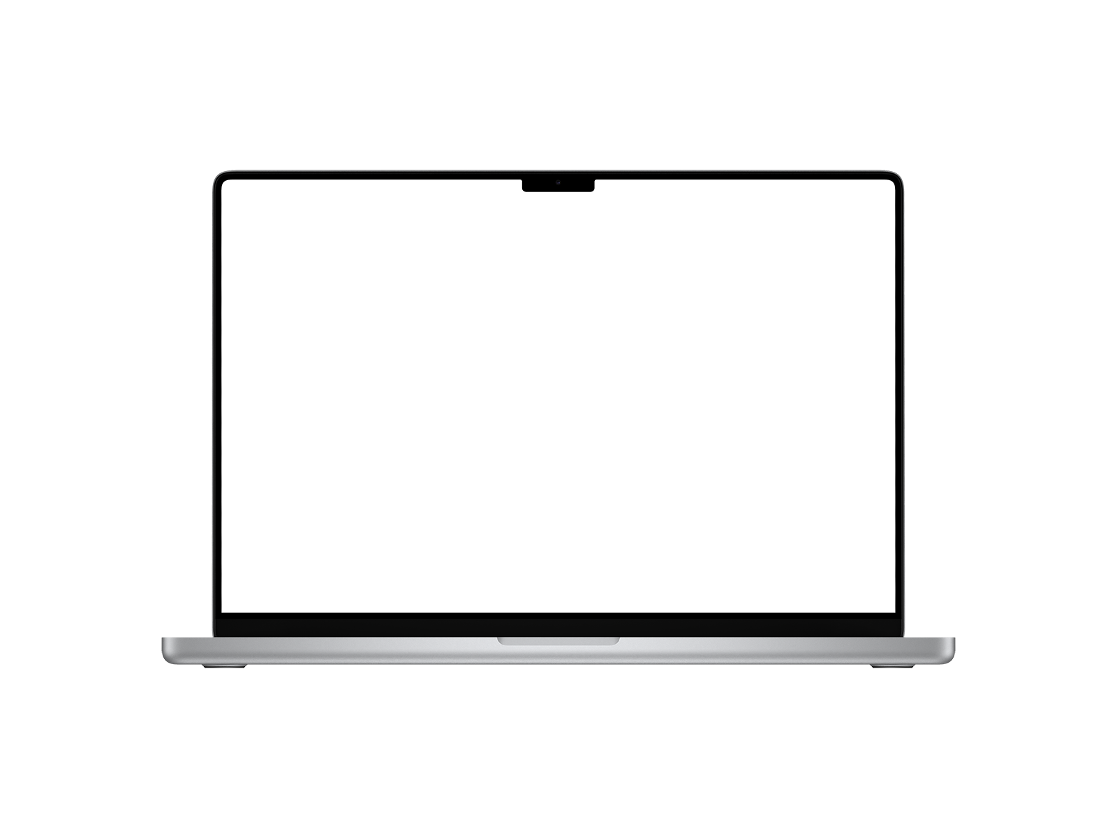 Laptop Png Silver in Front View