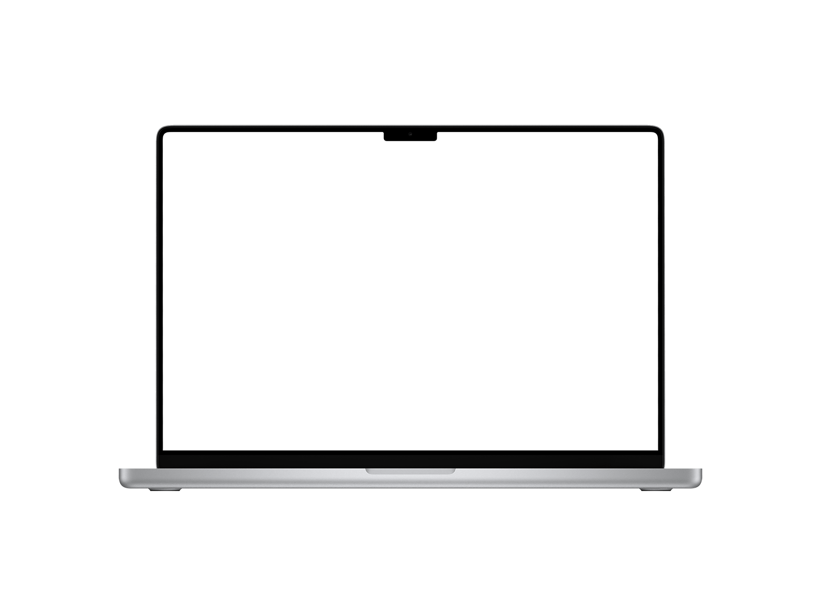 Laptop Png Silver in Front View