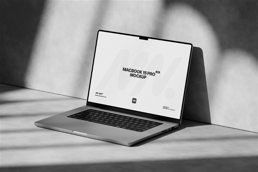 Free Macbook Pro Mockup In Dark