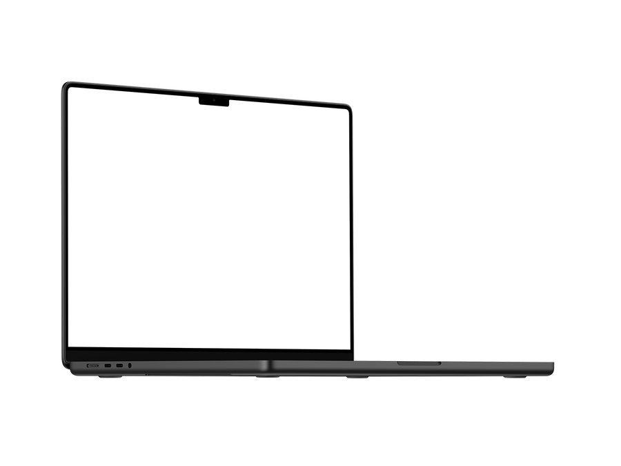 Dark Laptop PNG in Left View
