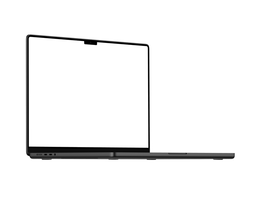 Dark Laptop PNG in Left View