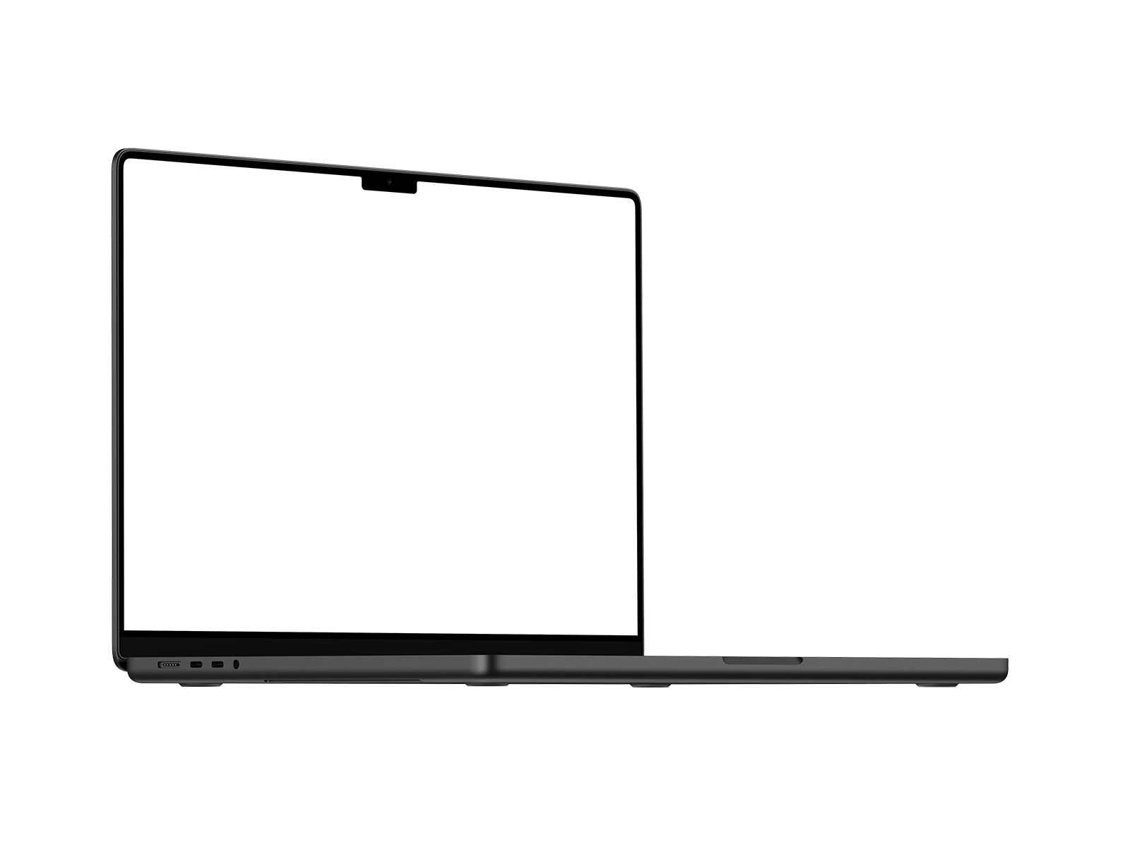 Dark Laptop PNG in Left View