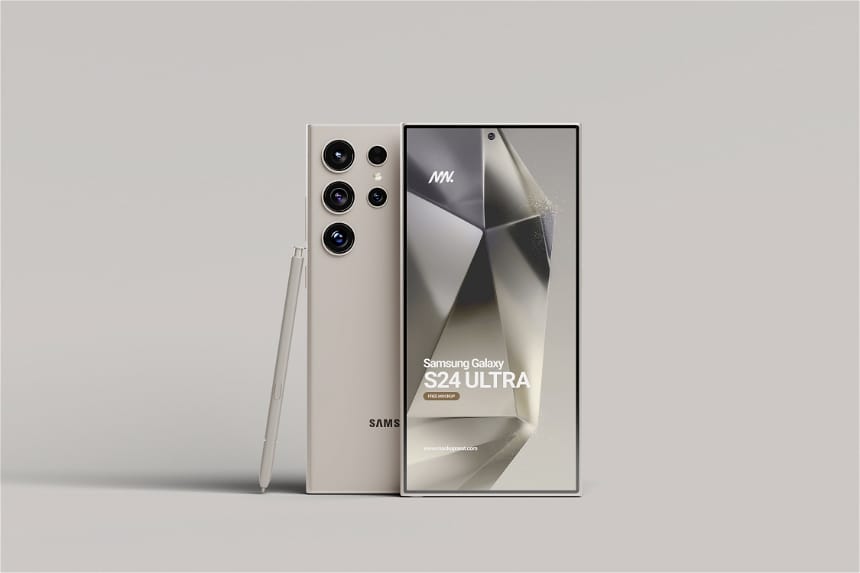 4 Free Samsung Galaxy S24 Ultra Mockup