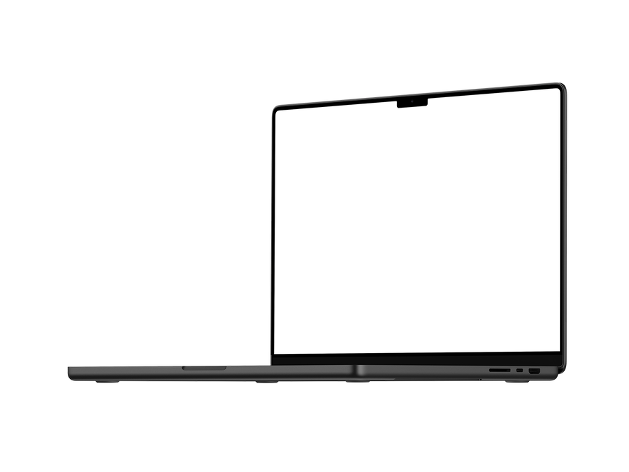 Laptop PNG in Dark in Right View