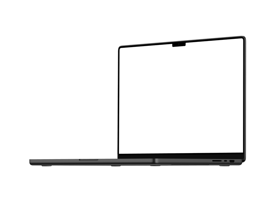 Laptop PNG in Dark in Right View