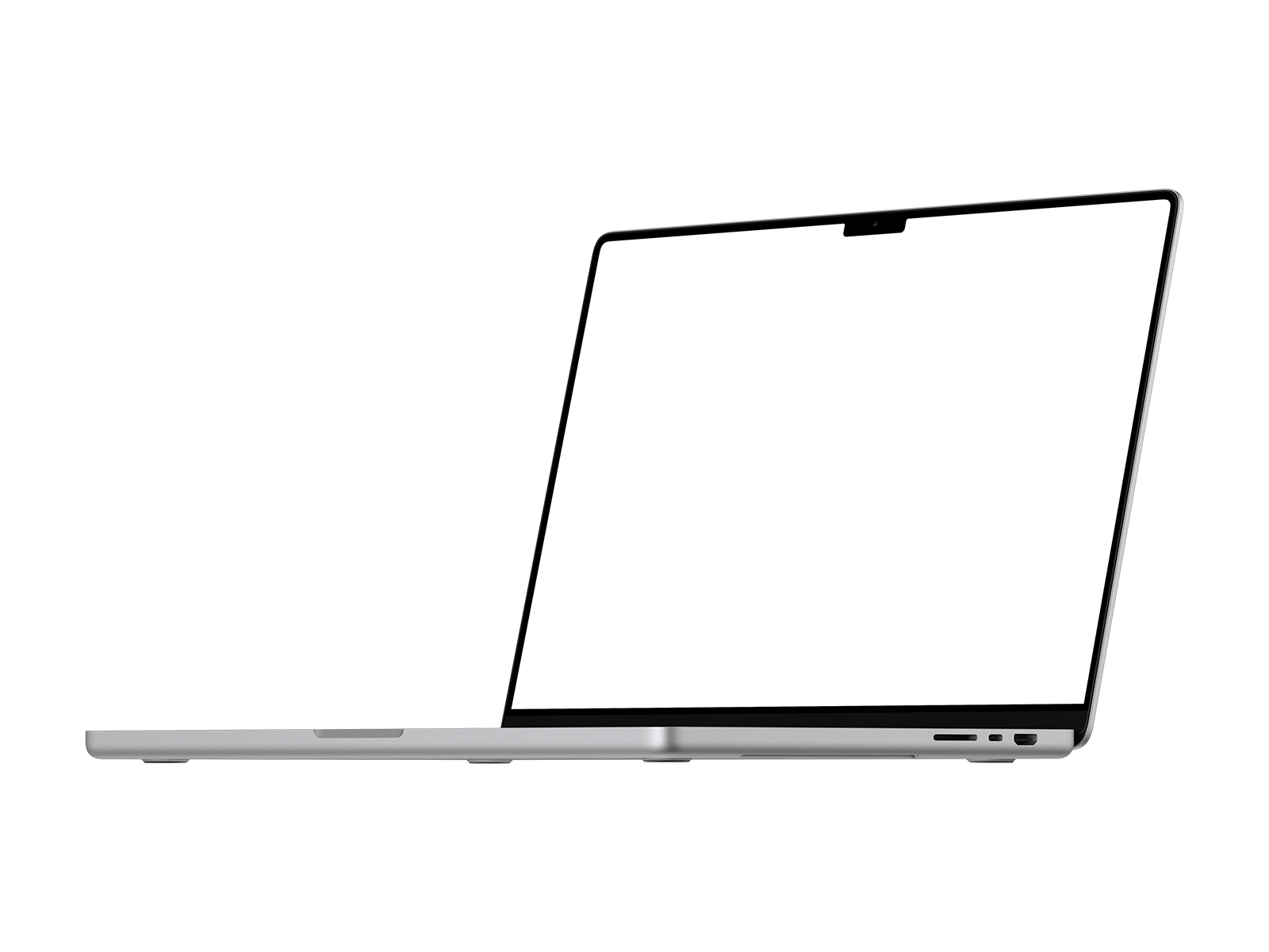 Laptop PNG in Silver in Left View
