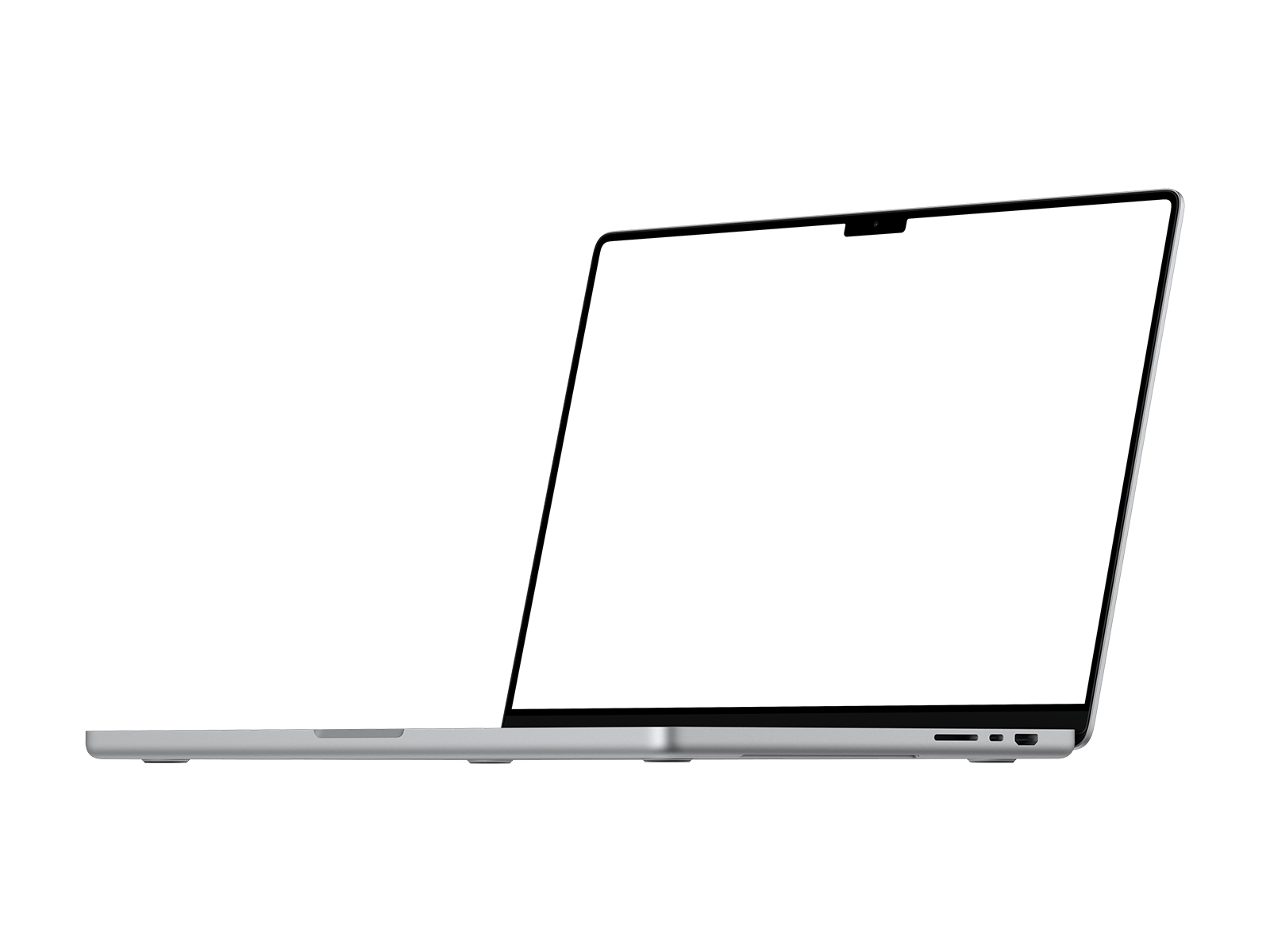 Laptop PNG in Silver in Left View