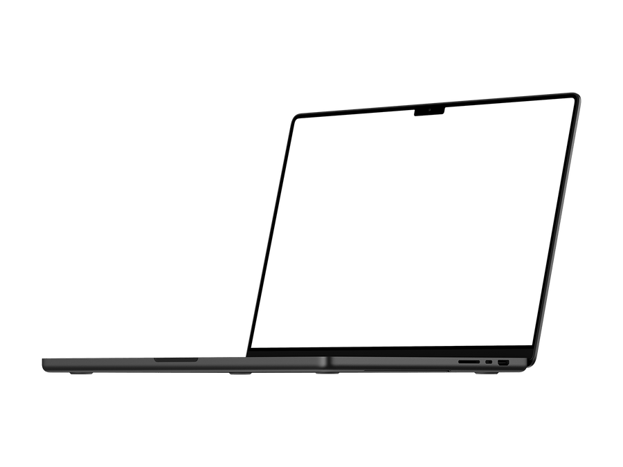 Right View Dark Laptop PNG