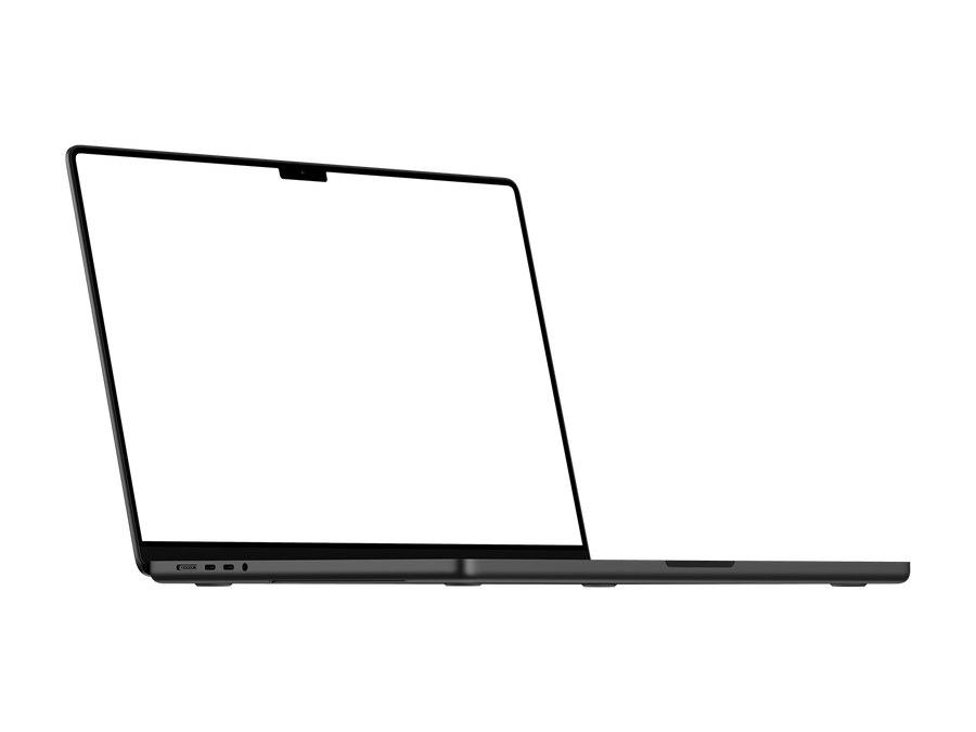 Left View Dark Laptop PNG
