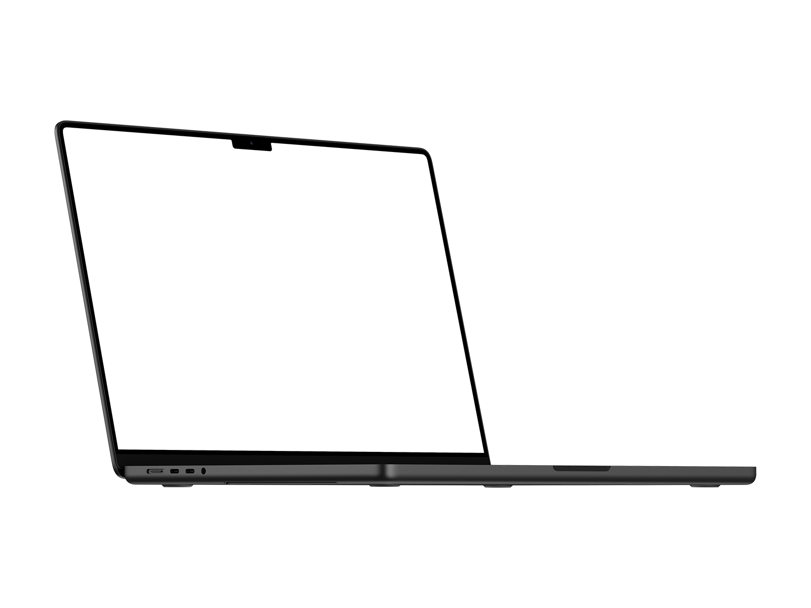 Left View Dark Laptop PNG