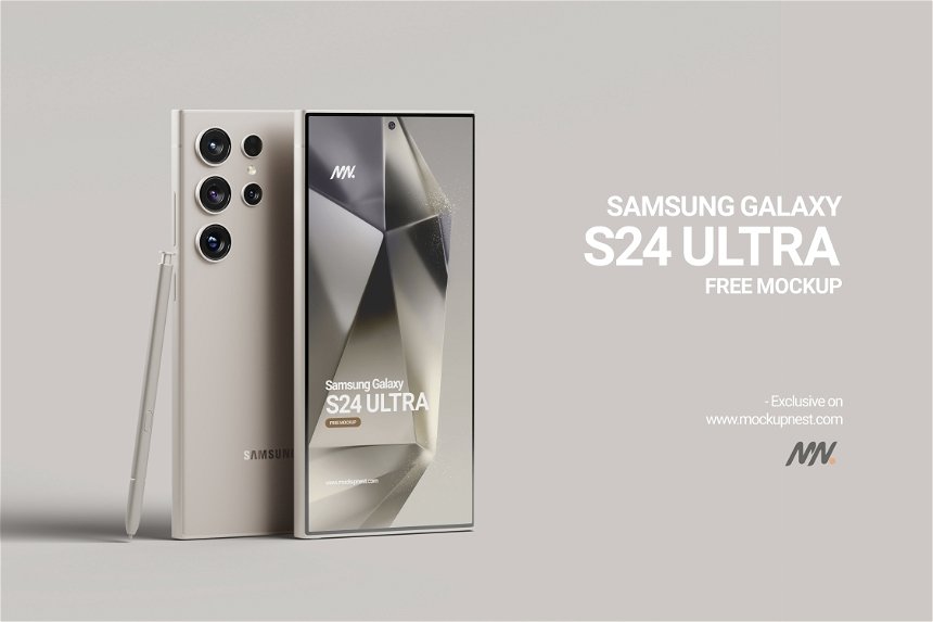 4 Free Samsung Galaxy S24 Ultra Mockup