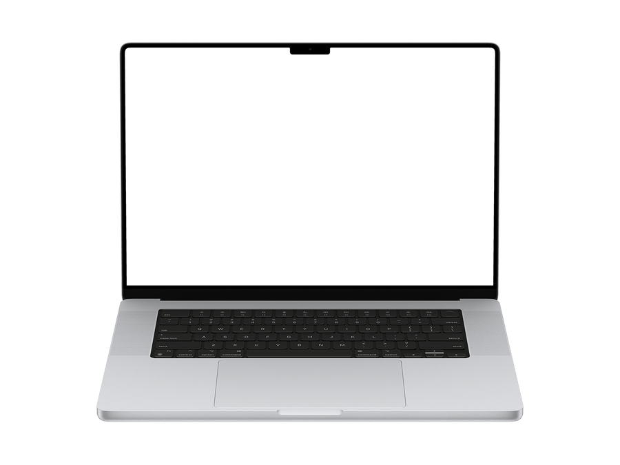 Front View Laptop Png in Silver