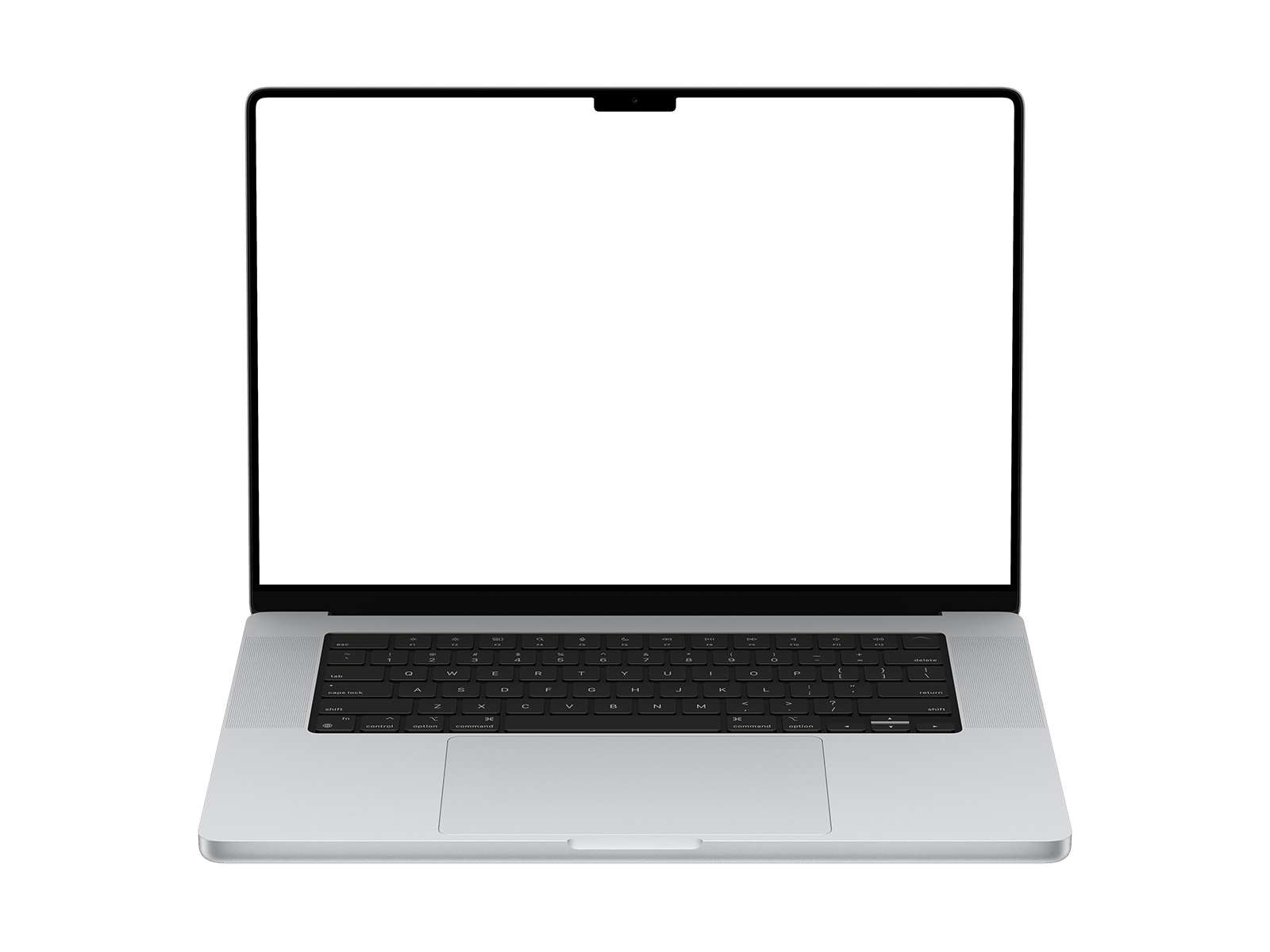 Front View Laptop Png in Silver