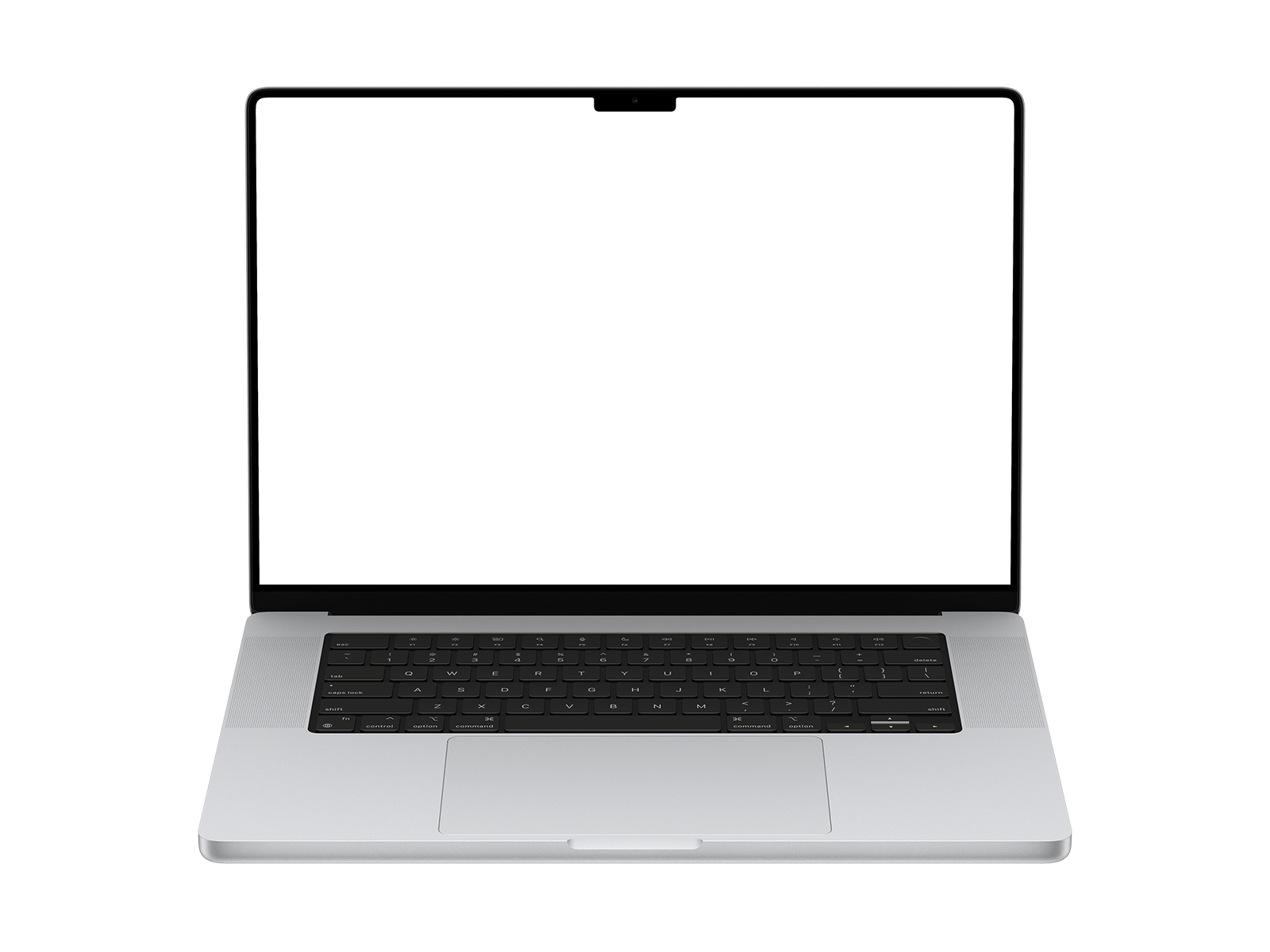 Front View Laptop Png in Silver