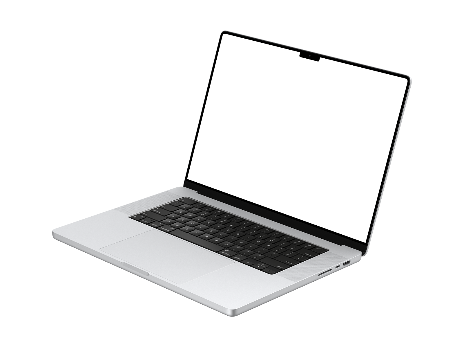 Silver Laptop PNG Left View