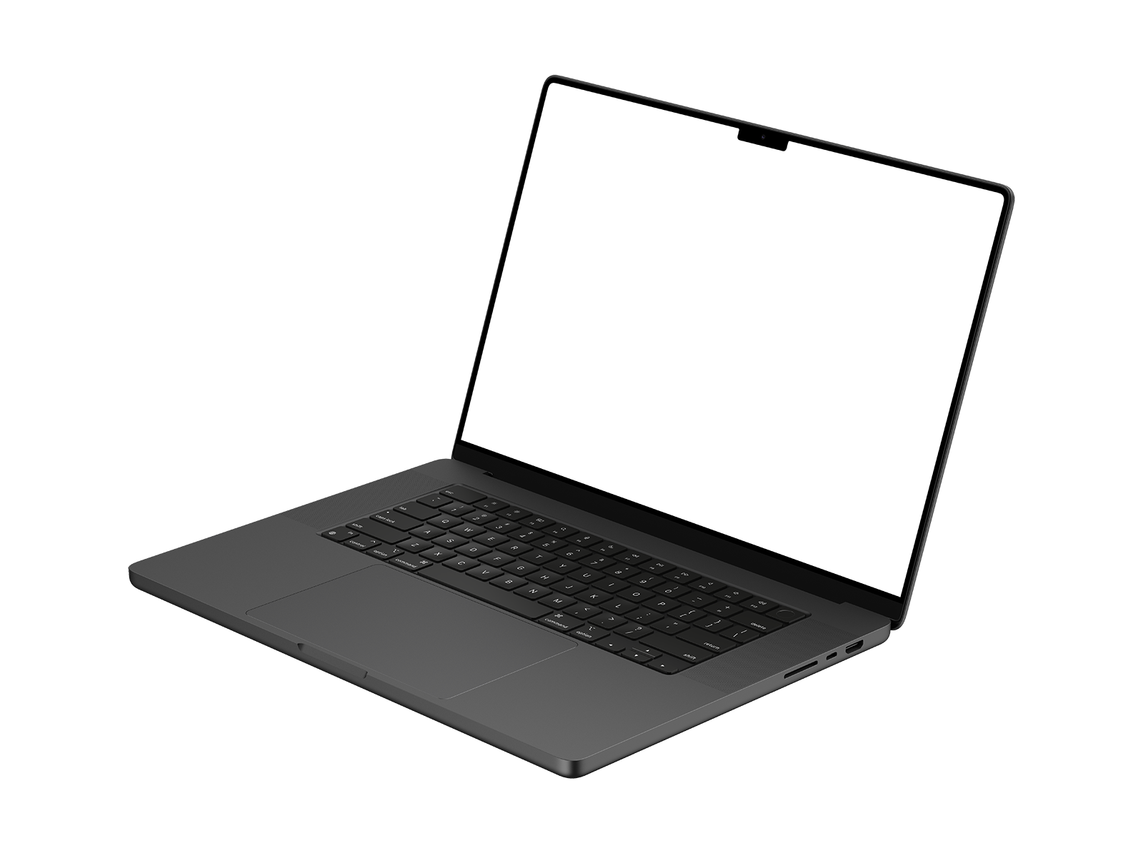 Dark Laptop PNG Right View