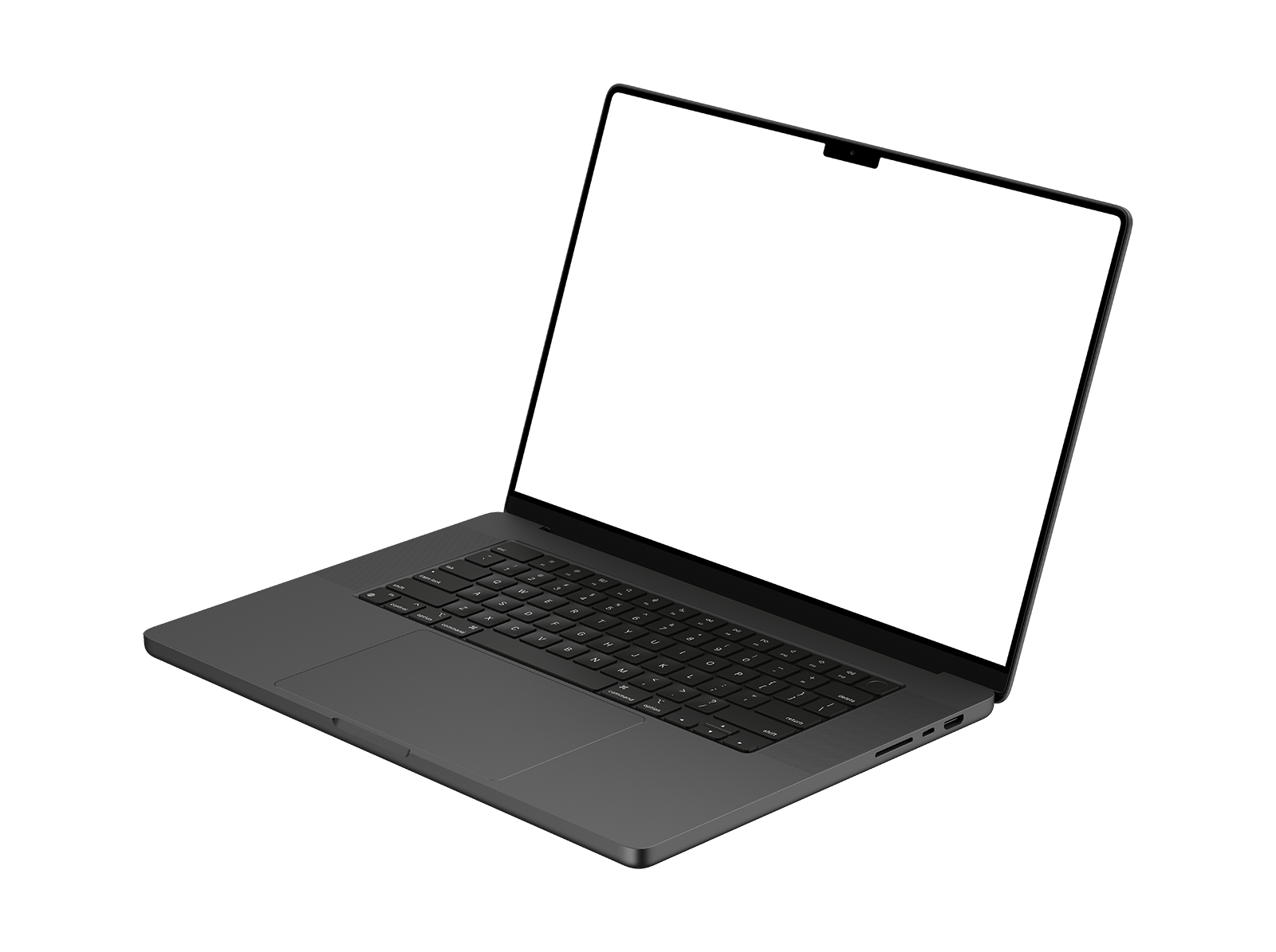 Dark Laptop PNG Right View