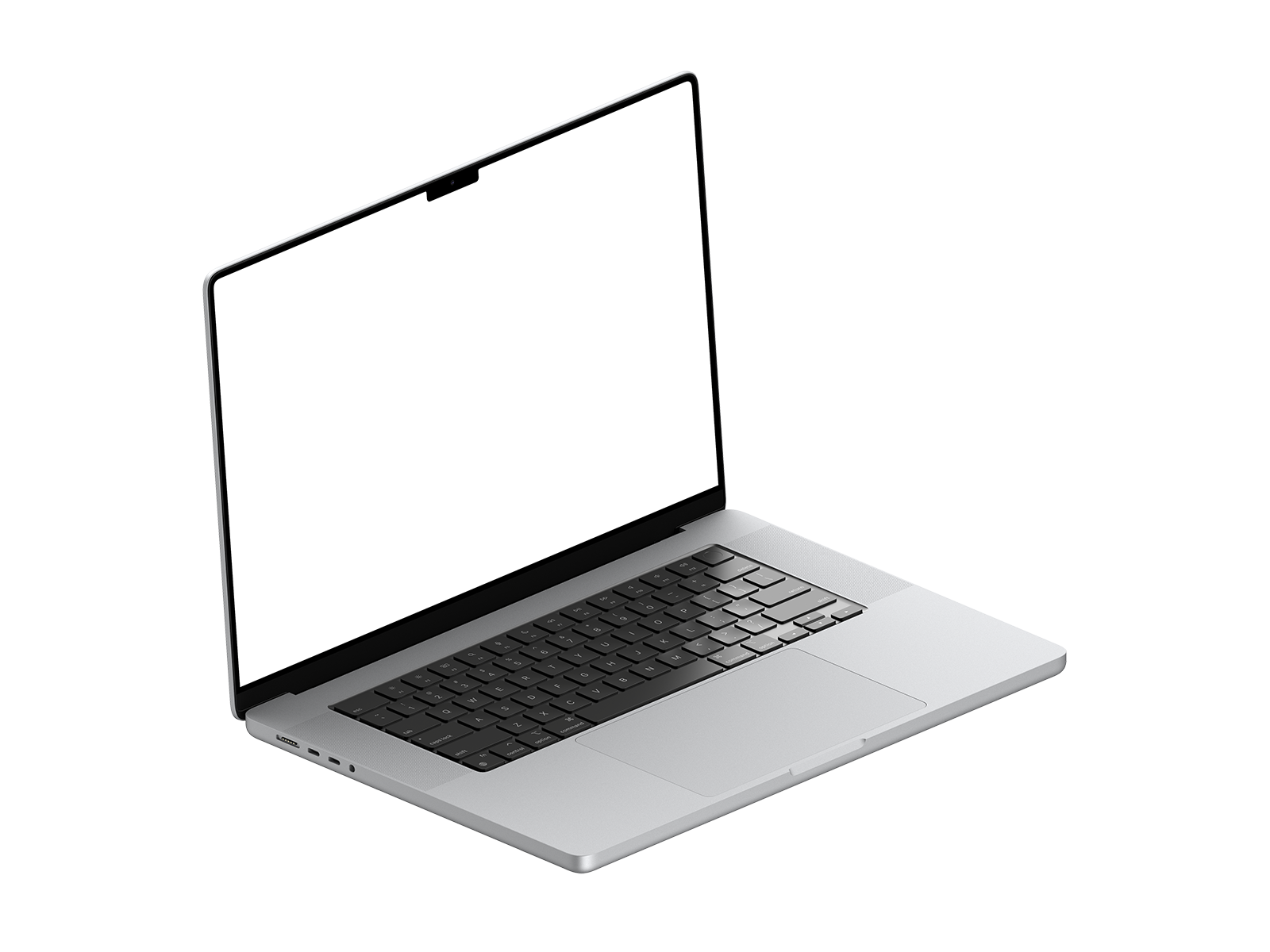 Isometric Left View Silver Laptop PNG