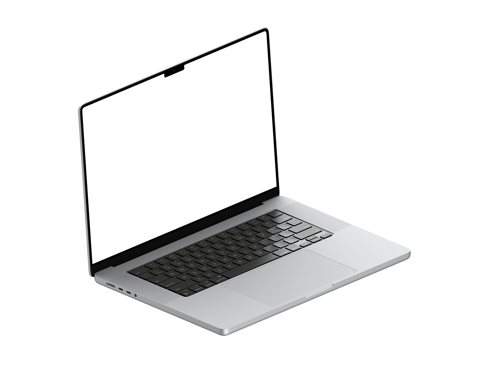 Isometric Left View Silver Laptop PNG