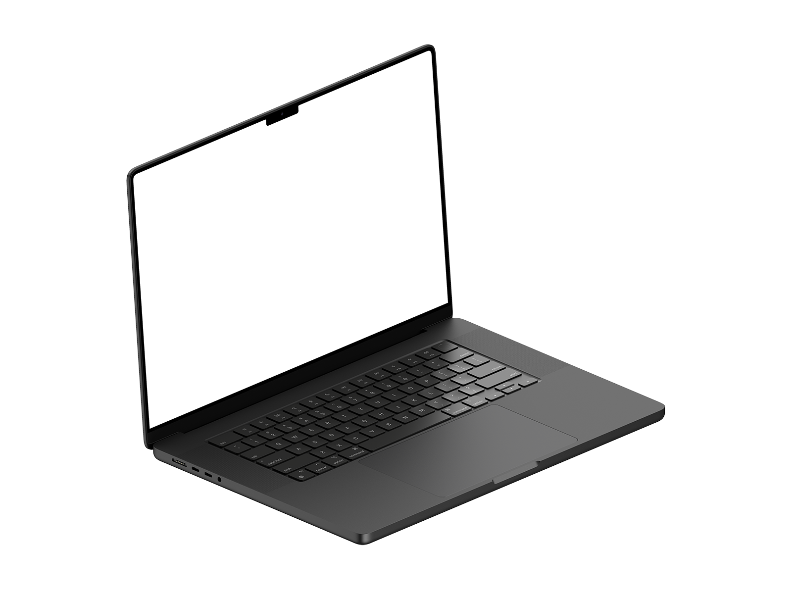 Isometric Left View Dark Laptop PNG
