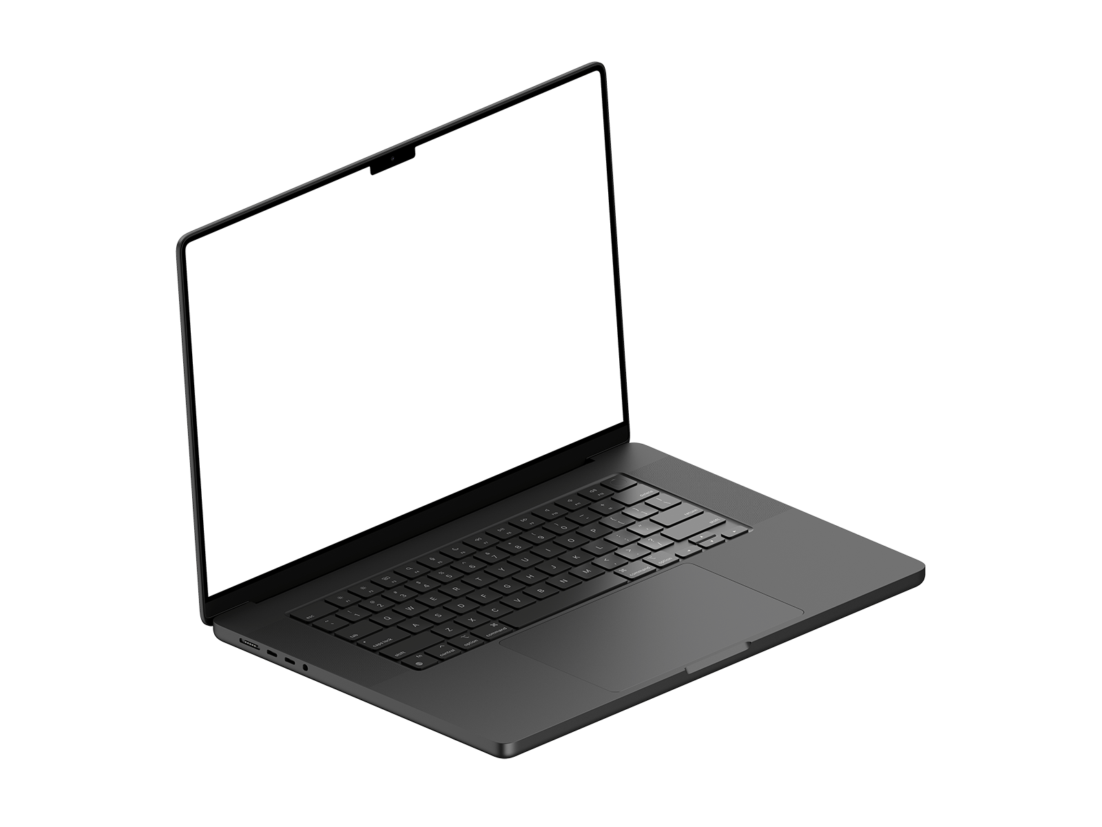 Isometric Left View Dark Laptop PNG