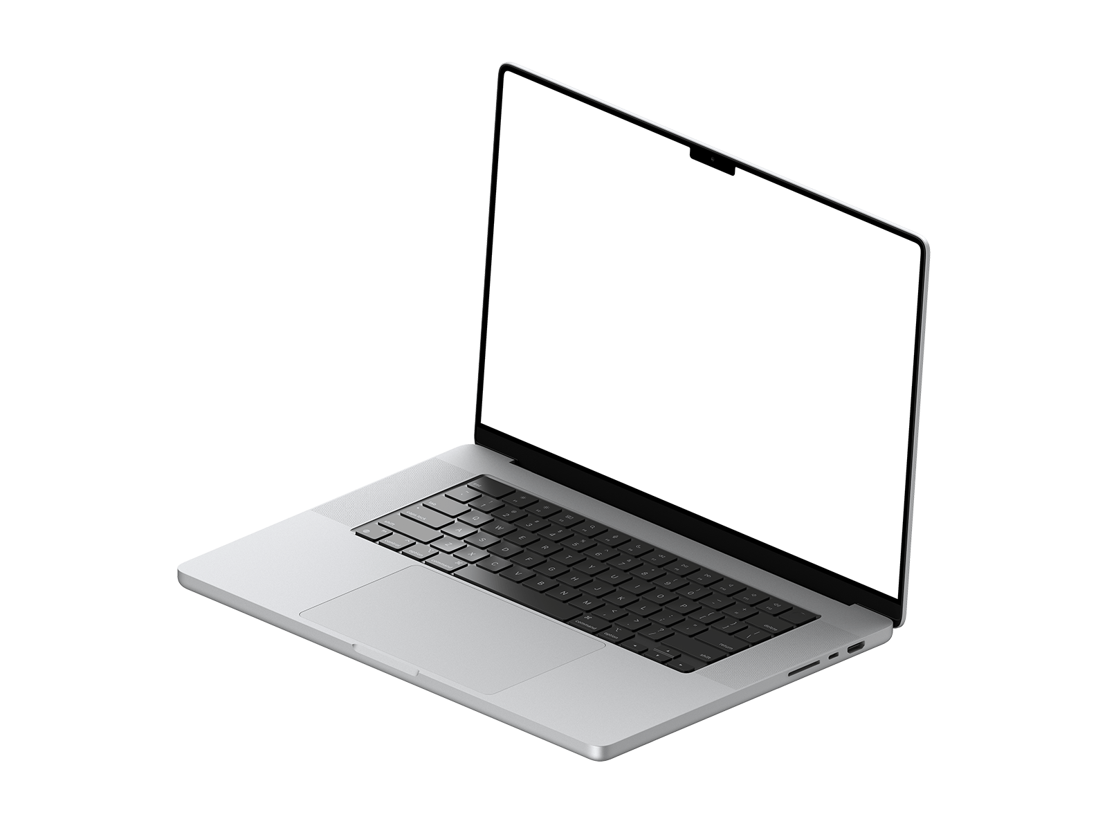 Isometric Right View Silver Laptop PNG
