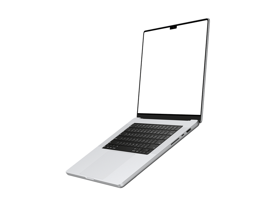 Floating Silver Laptop PNG