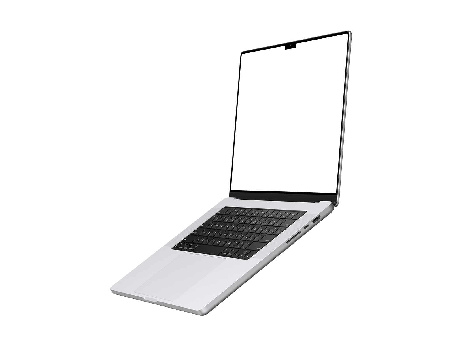 Floating Silver Laptop PNG