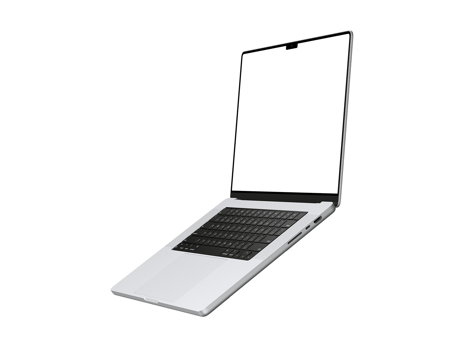 Floating Silver Laptop PNG