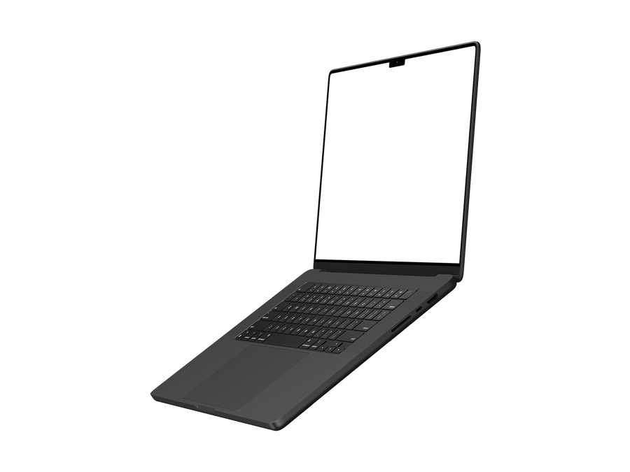 Floating Dark Laptop PNG
