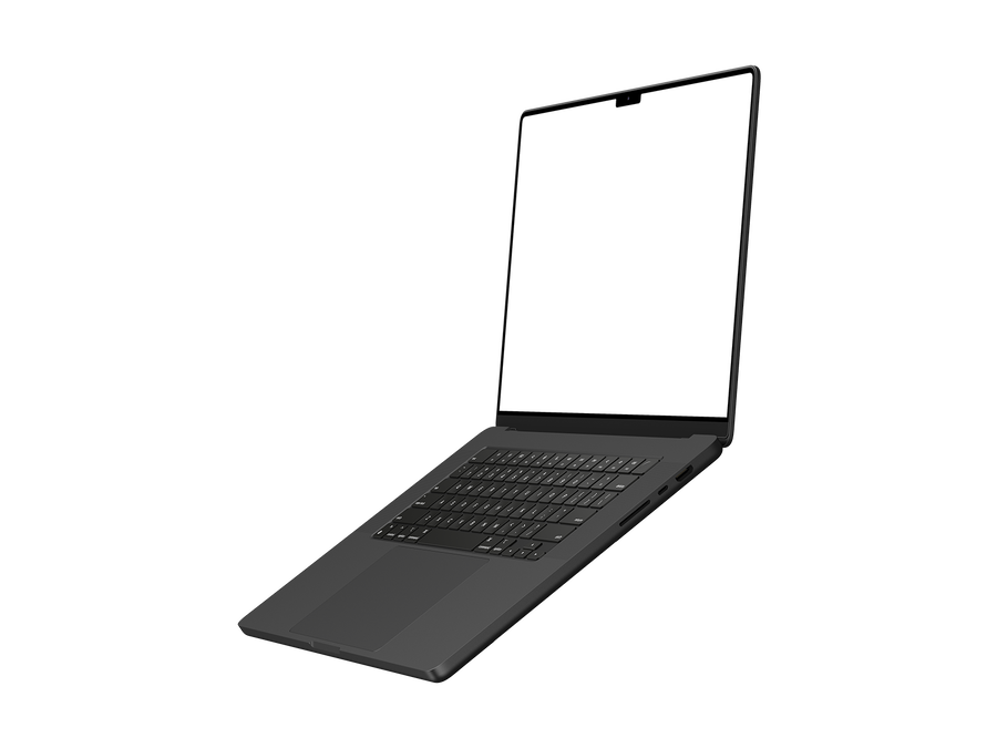 Floating Dark Laptop PNG