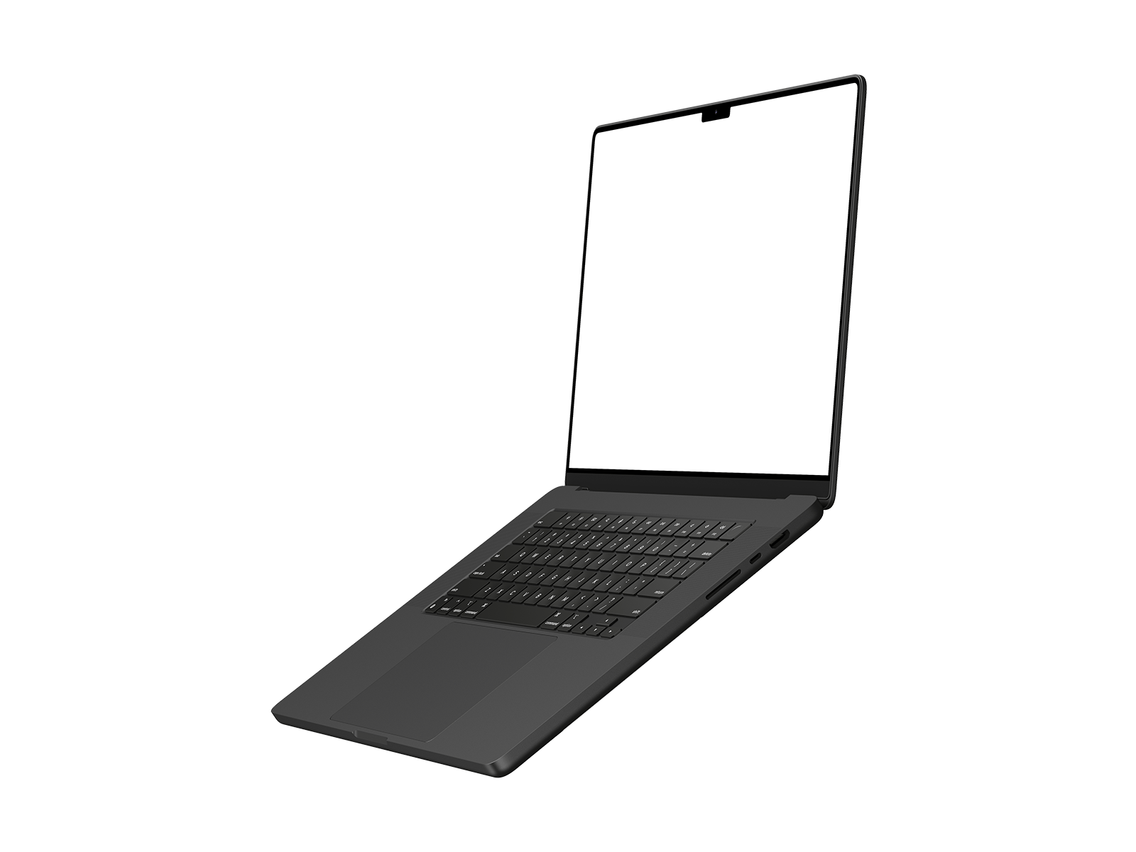 Floating Dark Laptop PNG