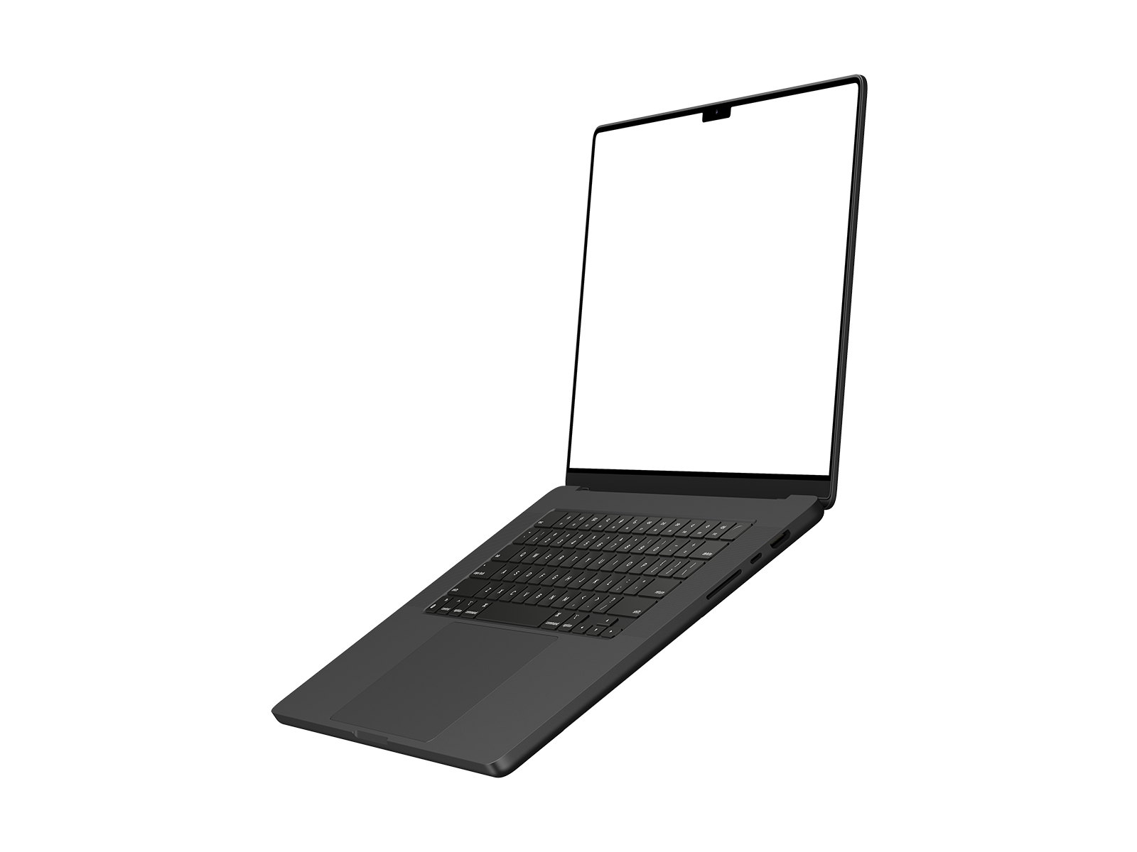 Floating Dark Laptop PNG