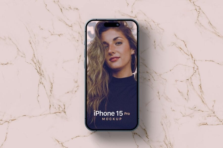 Free iPhone 15 Pro Mockup PSD