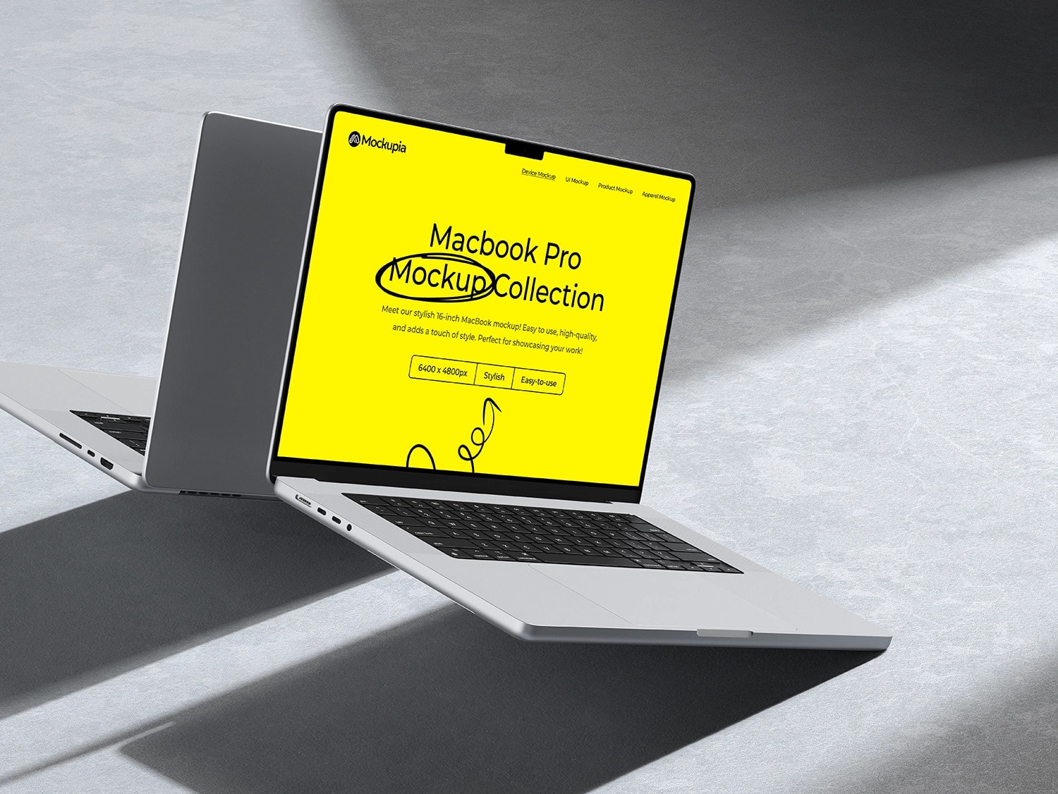 Free macbook mockup in a nice lighting