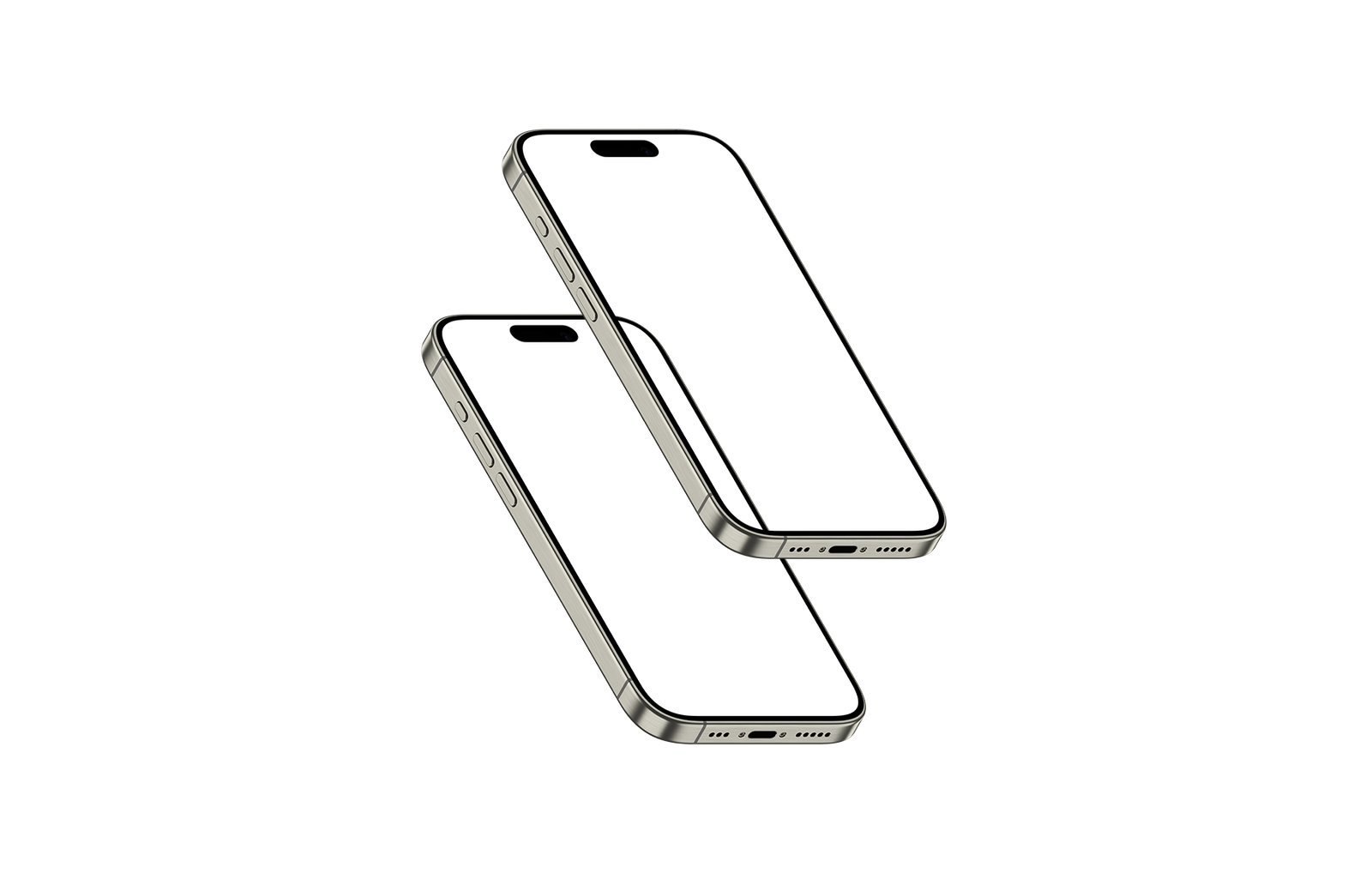 36-iPhone 15 Pro PNG - Left View Natural Titanium