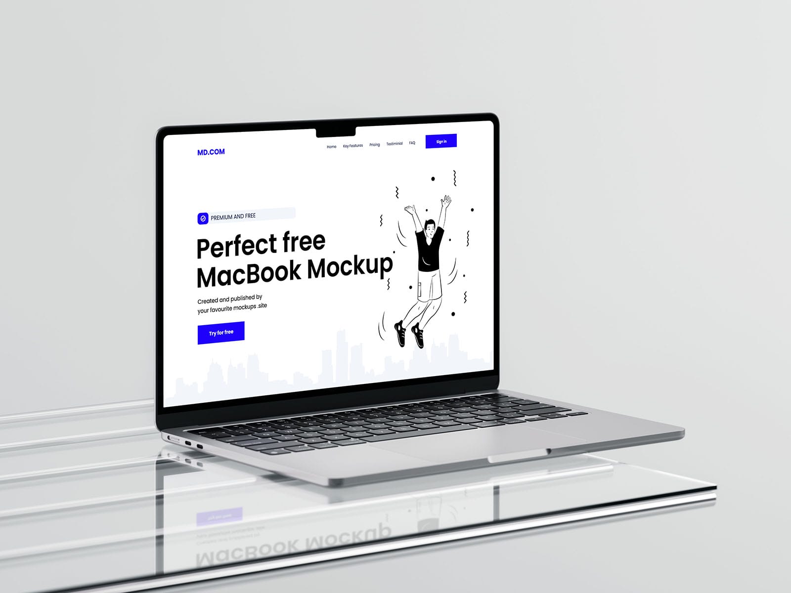 Free Abstract MacBook Mockup