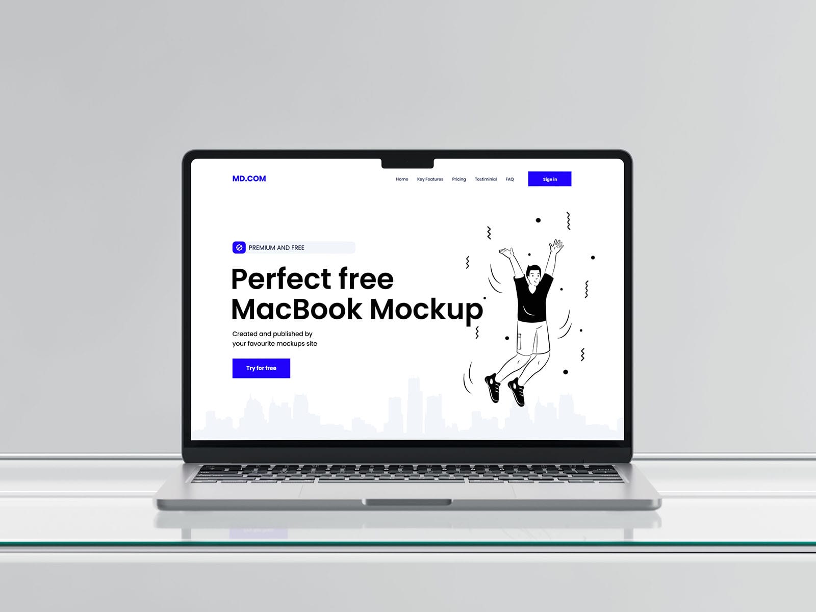 Free Abstract MacBook Mockup