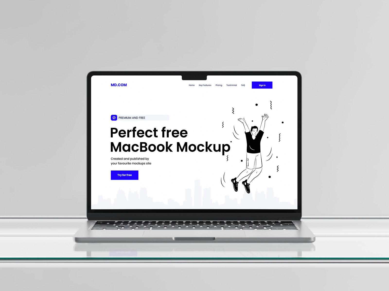 Free Abstract MacBook Mockup