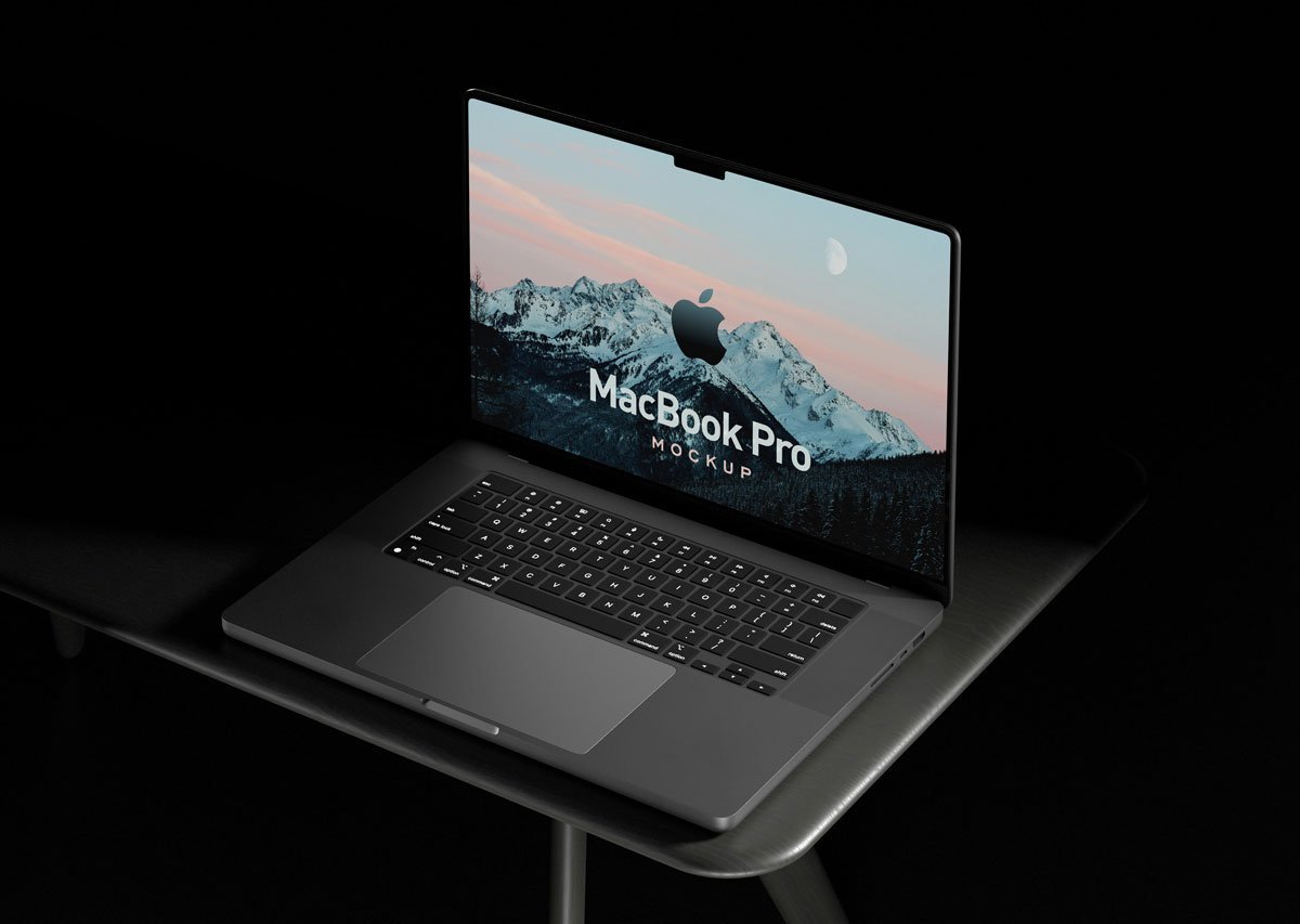 Free-Dark-Room-Laptop-Mockup