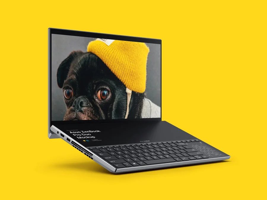 Floating ZenBook Pro Duo Mockup