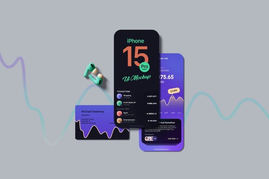 iPhone 15 App Mockup