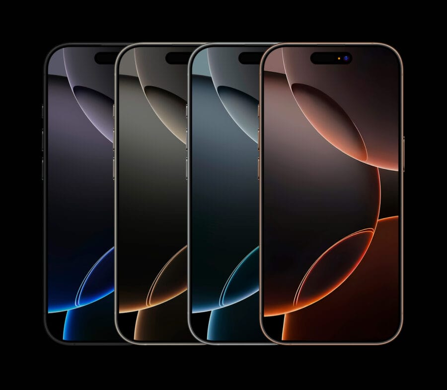 Free iPhone 16 Pro Mockup with titanium finish