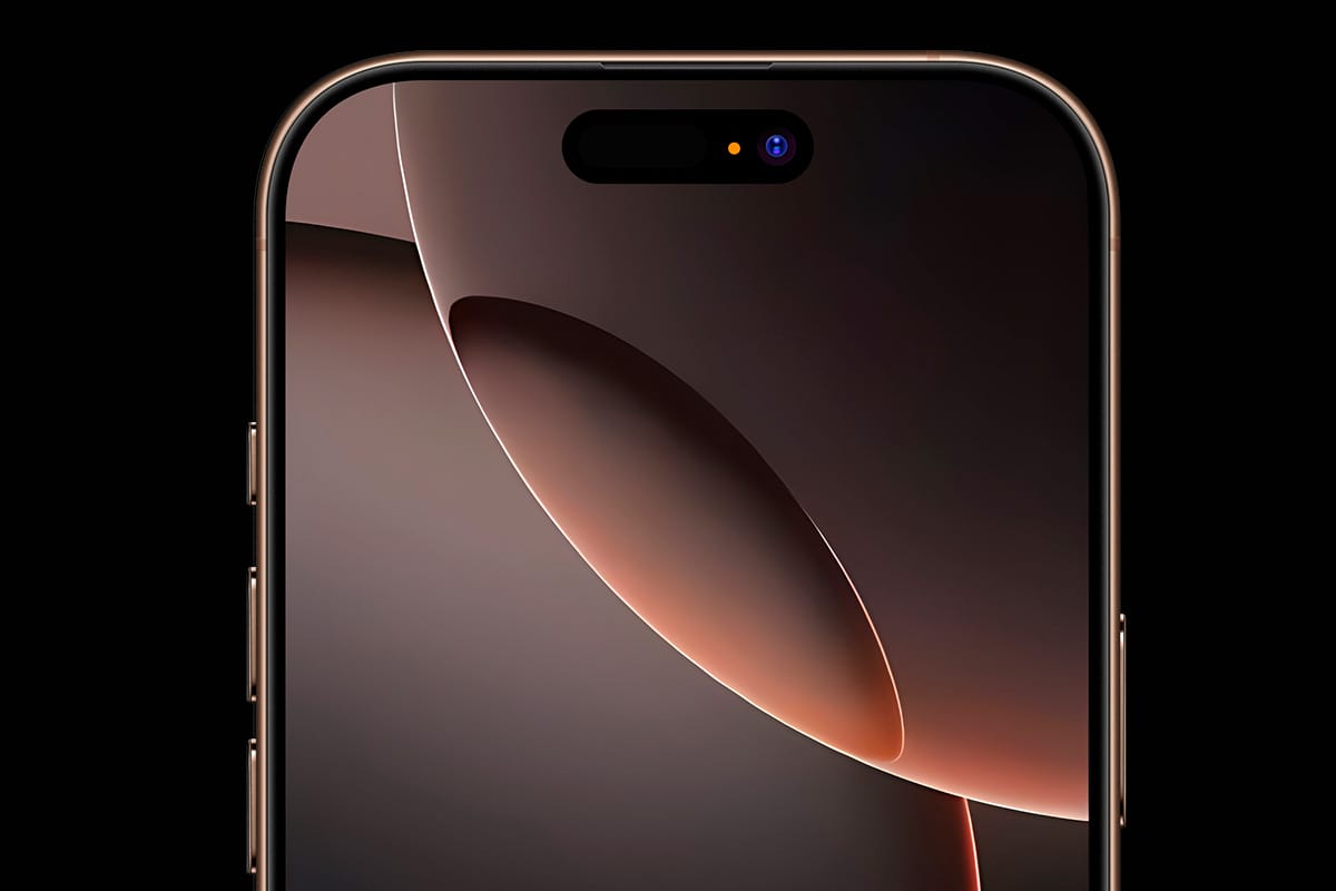 Free iPhone 16 Pro Mockup with titanium finish