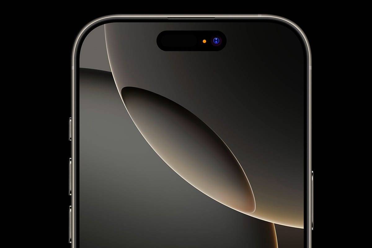 Free iPhone 16 Pro Mockup with titanium finish