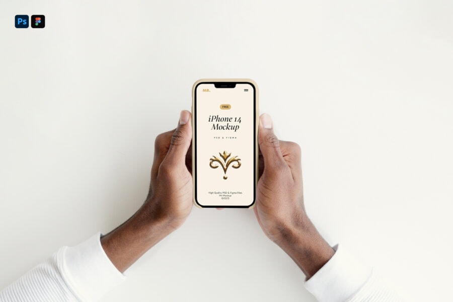 Free Hand Holding Phone Mockup