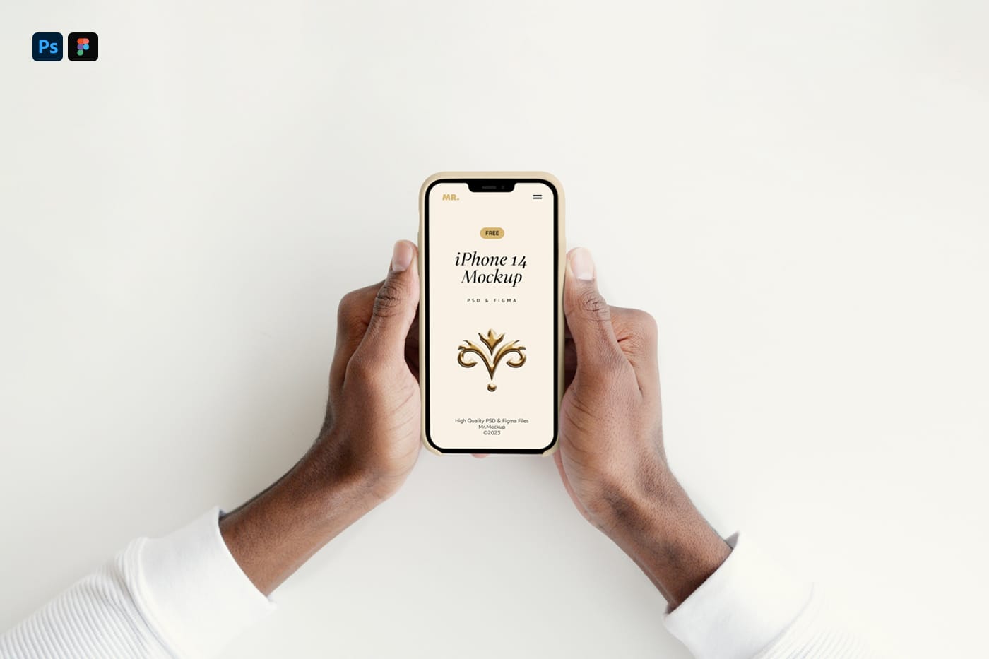 Free Hand Holding Phone Mockup